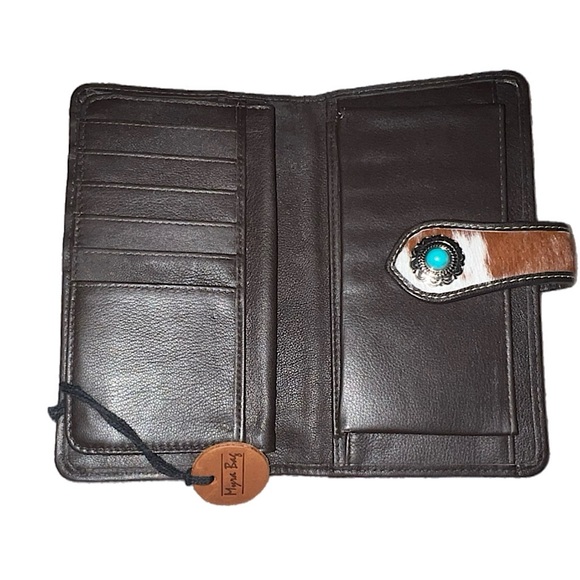 Myra Bag Western Leather Cowhide Sapphire Wallet Cowgirl - Picture 8 of 10